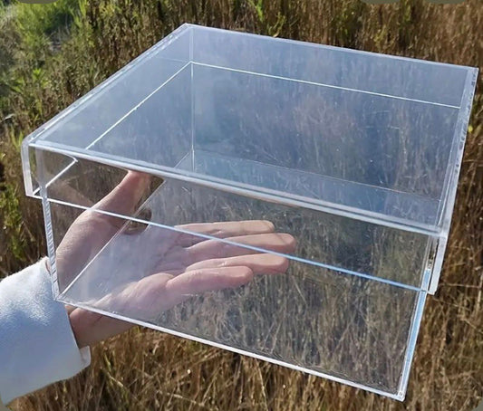Premium Clear Acrylic Empty Gift Box with Lid